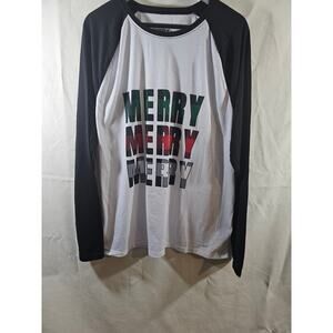 Briefly Stated Pajama Shirt Adult XLarge Merry Merry Merry Red Green White Black